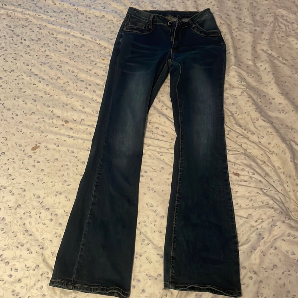 shein blue bell bottom/ flair jeans size 25
